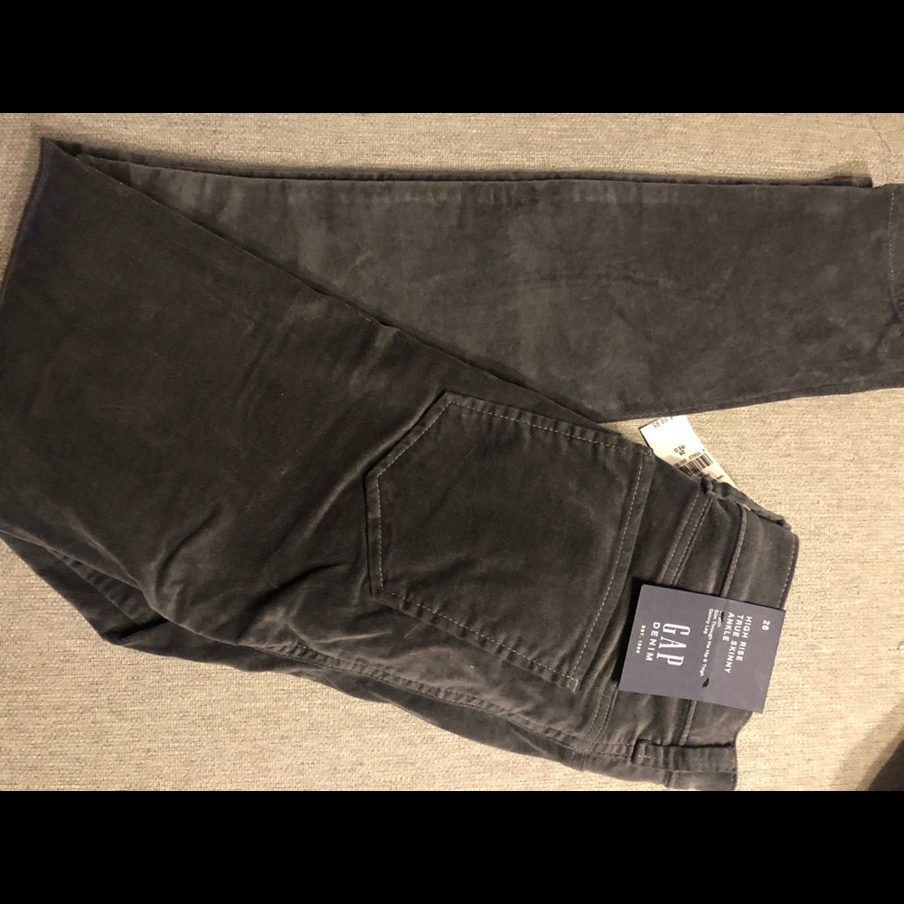 Gap charcoal velour skinny jeans